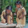 Aesthetic Native American Children Diamond Painting