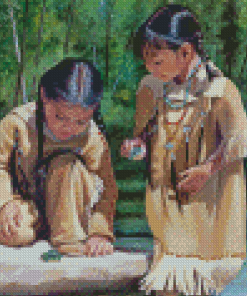 Aesthetic Native American Children Diamond Painting