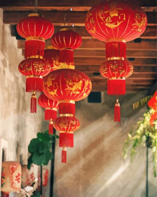 Aesthetic Paper Lanterns Diamond Painting