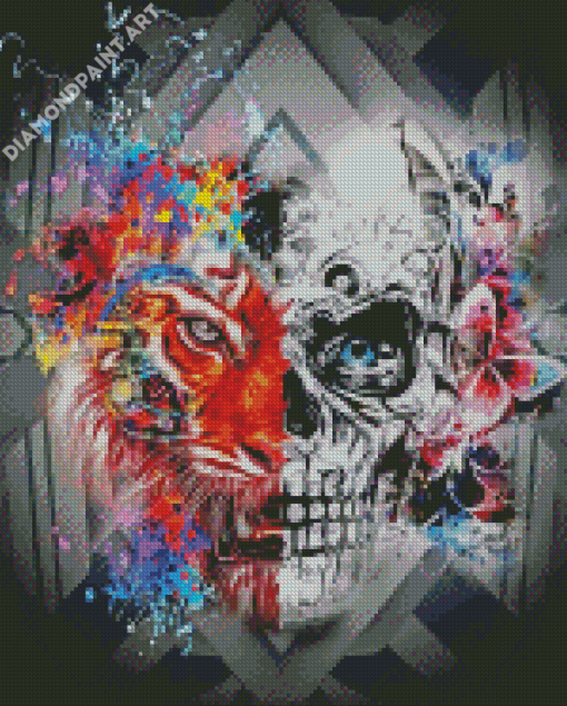 Aesthetic Tiger And Skull Diamond Painting