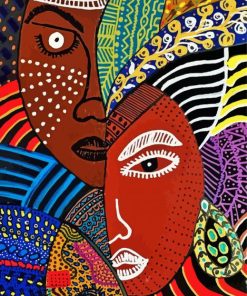 African Abstract Face Diamond Painting