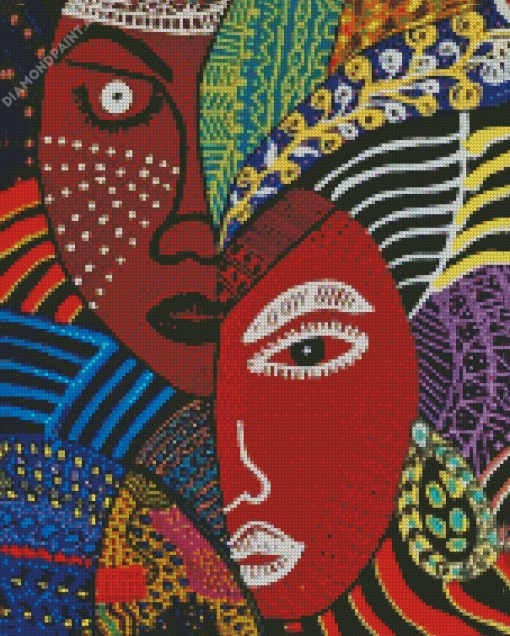 African Abstract Face Diamond Painting