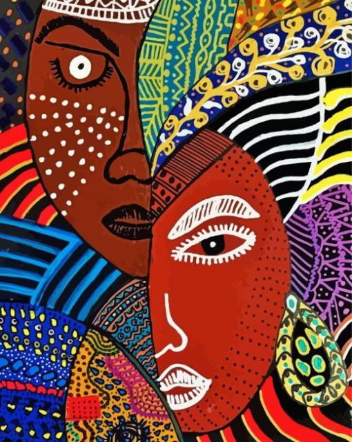 African Abstract Face Diamond Painting