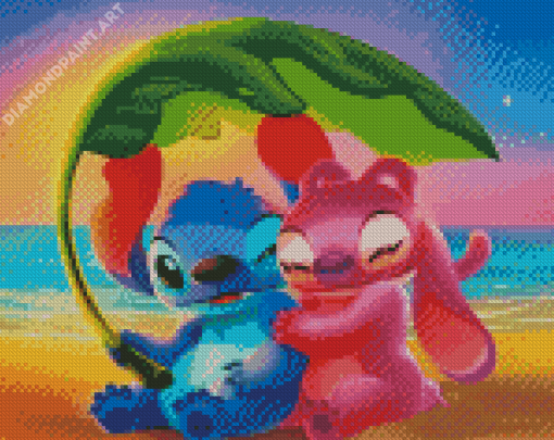 An Angel Stitch Angel And Lilo Cartoon Diamond Painting