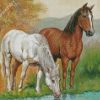 Animals Horses Drinking Diamond Painting