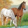 Animals Horses Drinking Diamond Painting