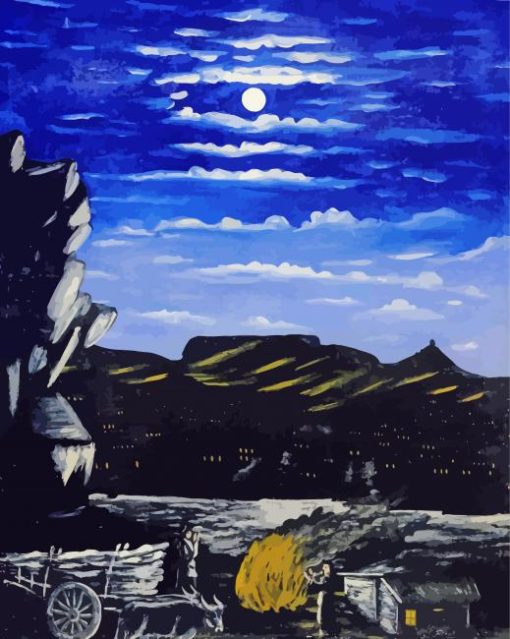 Arsenali Mountain At Night Pirosmani 5D Diamond Painting