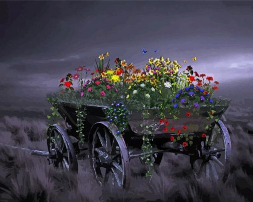 Beautiful Flower Cart Diamond Painting