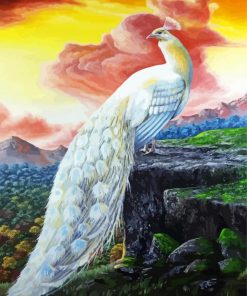 Beautiful White Peacock 5D Diamond Painting