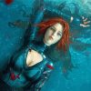 Beautifull Red Hair Woman In Water Diamond Painting