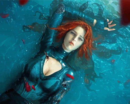 Beautifull Red Hair Woman In Water Diamond Painting