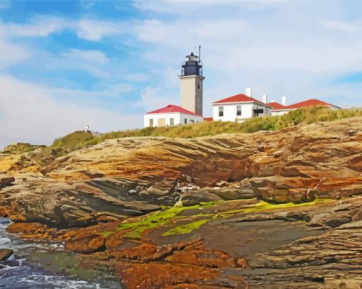 Beavertail Lighthouse Museum Rhode Island Diamond Painting