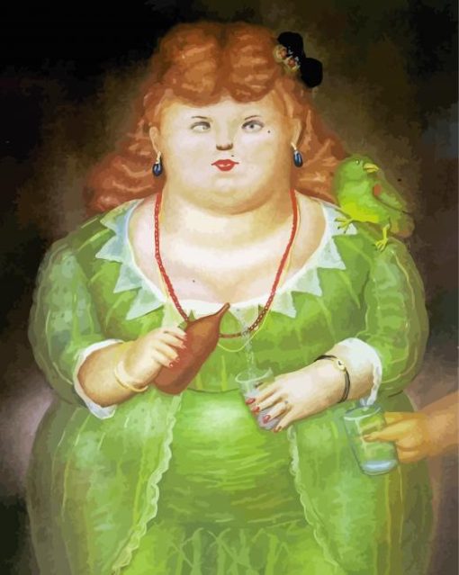 Big Woman In Green Dress Diamond Painting