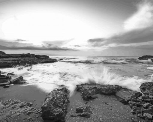 Black And White Seascape Diamond Painting