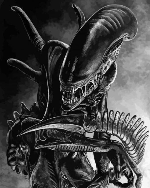 Black And White Xenomorfo Diamond Painting