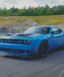 Blue Challenger Car 5D Diamond Painting