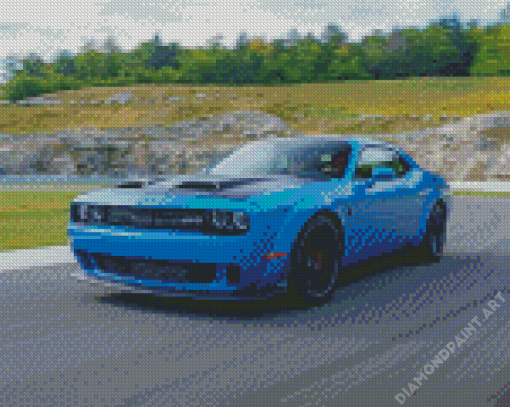 Blue Challenger Car 5D Diamond Painting