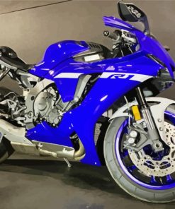 Blue R1 Bike Diamond Painting