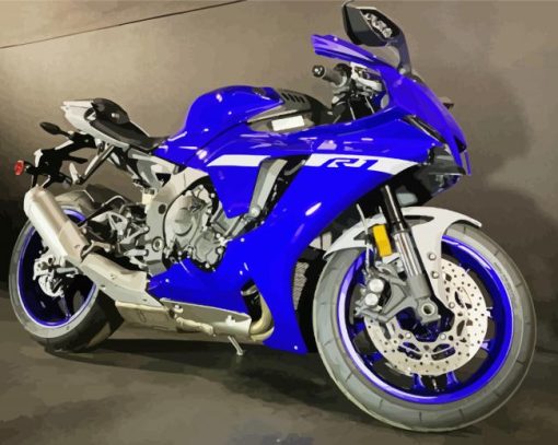 Blue R1 Bike Diamond Painting