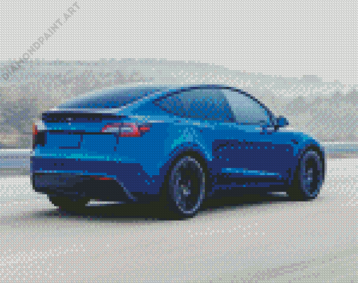 Blue Tesla Y Diamond Painting