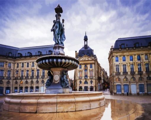 Bordeaux Mirroir D Eau Fountain In France Diamond Painting