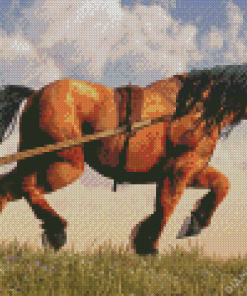 Brown Workhorse Diamond Painting