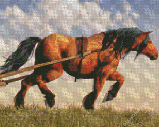 Brown Workhorse Diamond Painting