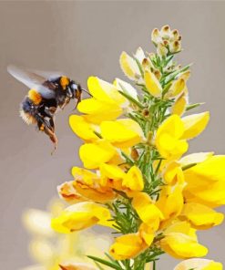 Bumble Bee And Yellow Flower Diamond Painting