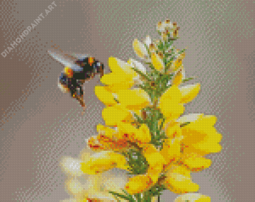 Bumble Bee And Yellow Flower Diamond Painting