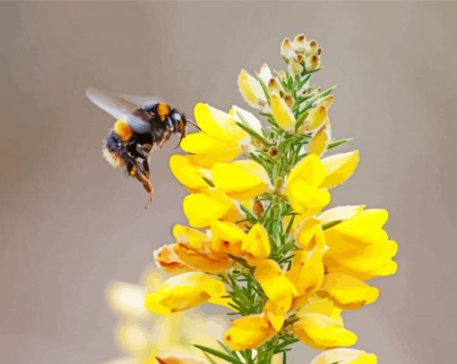 Bumble Bee And Yellow Flower Diamond Painting