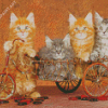 Cats On Bicycle Diamond Painting