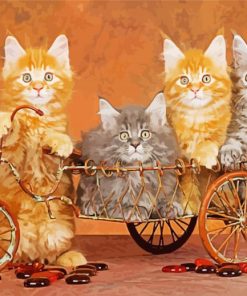 Cats On Bicycle Diamond Painting