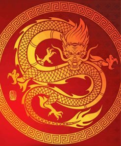 Chinese Circular Dragon Diamond Painting