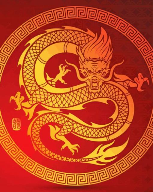 Chinese Circular Dragon Diamond Painting