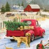 Christmas Red Truck And Barn Art Diamond Painting