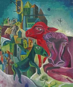 City With Animals By Max Ernst Diamond Paintings