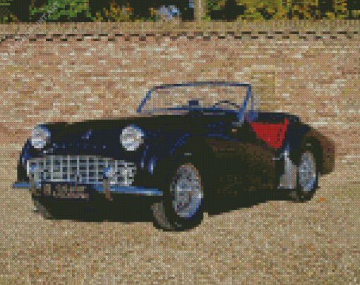 Classic Black Triumph Tr3 Car Diamond Painting