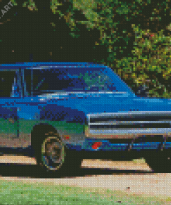 Classic Blue Dodge Charger 5D Diamond Painting