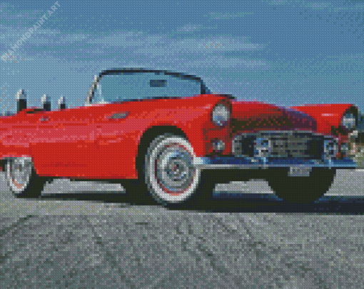 Classic Red 56 Ford Thunderbird Diamond Painting