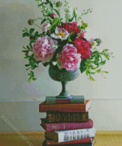 Classy Lkebana On Vintage Books Diamond Painting