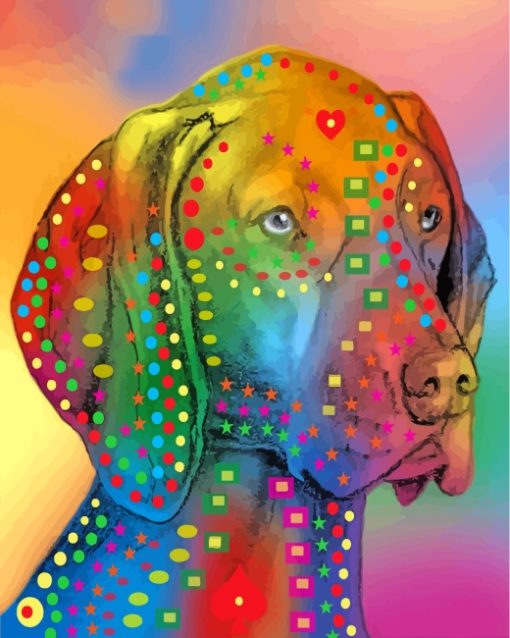 Colorful Pointer Dog Diamond painting