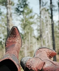 Cowboy Boots In Forest Diamond Painting