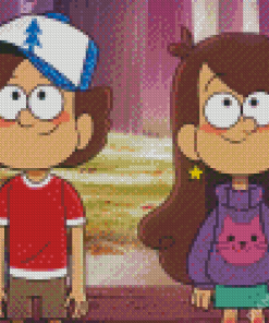 Dipper And Mabel Gravity Falls Characters Diamond Painting