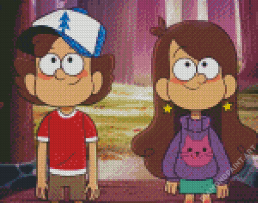 Dipper And Mabel Gravity Falls Characters Diamond Painting