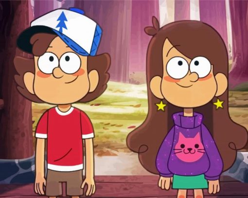 Dipper And Mabel Gravity Falls Characters Diamond Painting