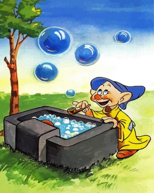 Dopey Blowing Bubbles Diamond Painting