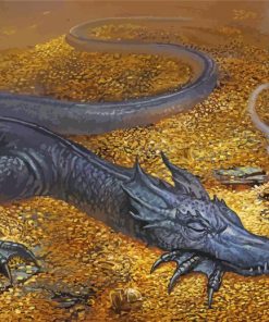 Dragon Sleeping On Coins Diamond Painting