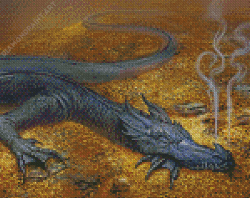 Dragon Sleeping On Coins Diamond Painting