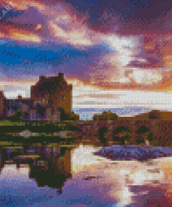 Eilean Donan At Sunset Diamond Painting