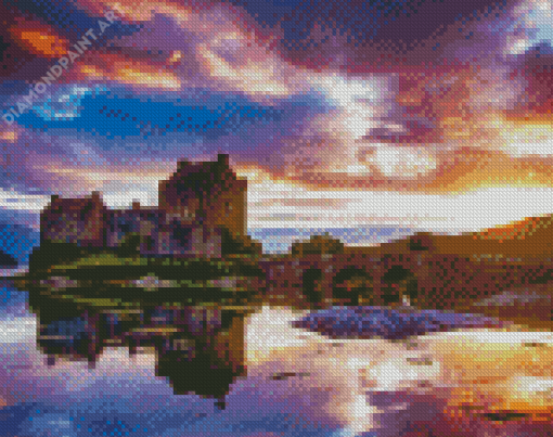 Eilean Donan At Sunset Diamond Painting